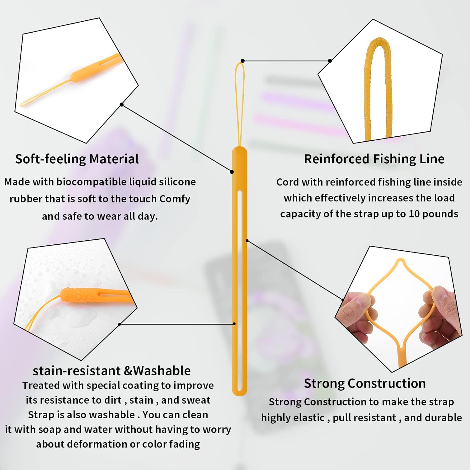 8 correas de silicona para muñ - Camera Wrist Strap reseña y precio